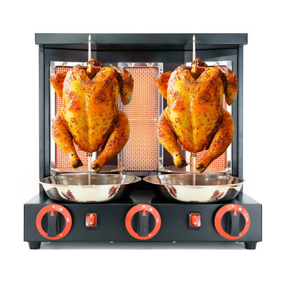 comprar Queimadores Máquina giroscópica de propano Broiler Kebab Doner Shawarma Automático Rotisserie Vertical Grill BBQ Fabricação em linha
