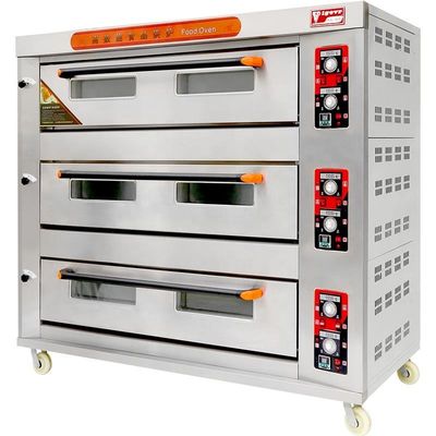 Restaurante Forno elétrico de aço inoxidável para pizza Forno de pão Comercial 3 decks