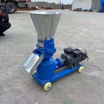 Máquina de pellets de palha de biomassa Máquina de pellets de alimentação de matriz plana 90-150 kg/h