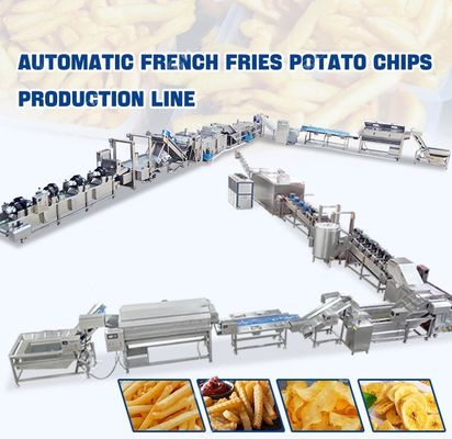 200 KG linha de produção de batatas fritas congeladas rápidas totalmente automática 304 aço inoxidável de qualidade alimentar
