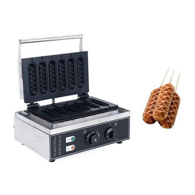 Máquina de Lanches para Cozinha Comercial 6 Pcs Stick Corn Hotdog Waffle para Venda