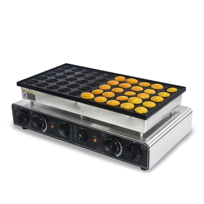 50PCS Commercial Poffertjes Maker Pancake Maker Elétrico Não-aderente revestimento Corpo de aço inoxidável Máquina de lanches para Snack Bar